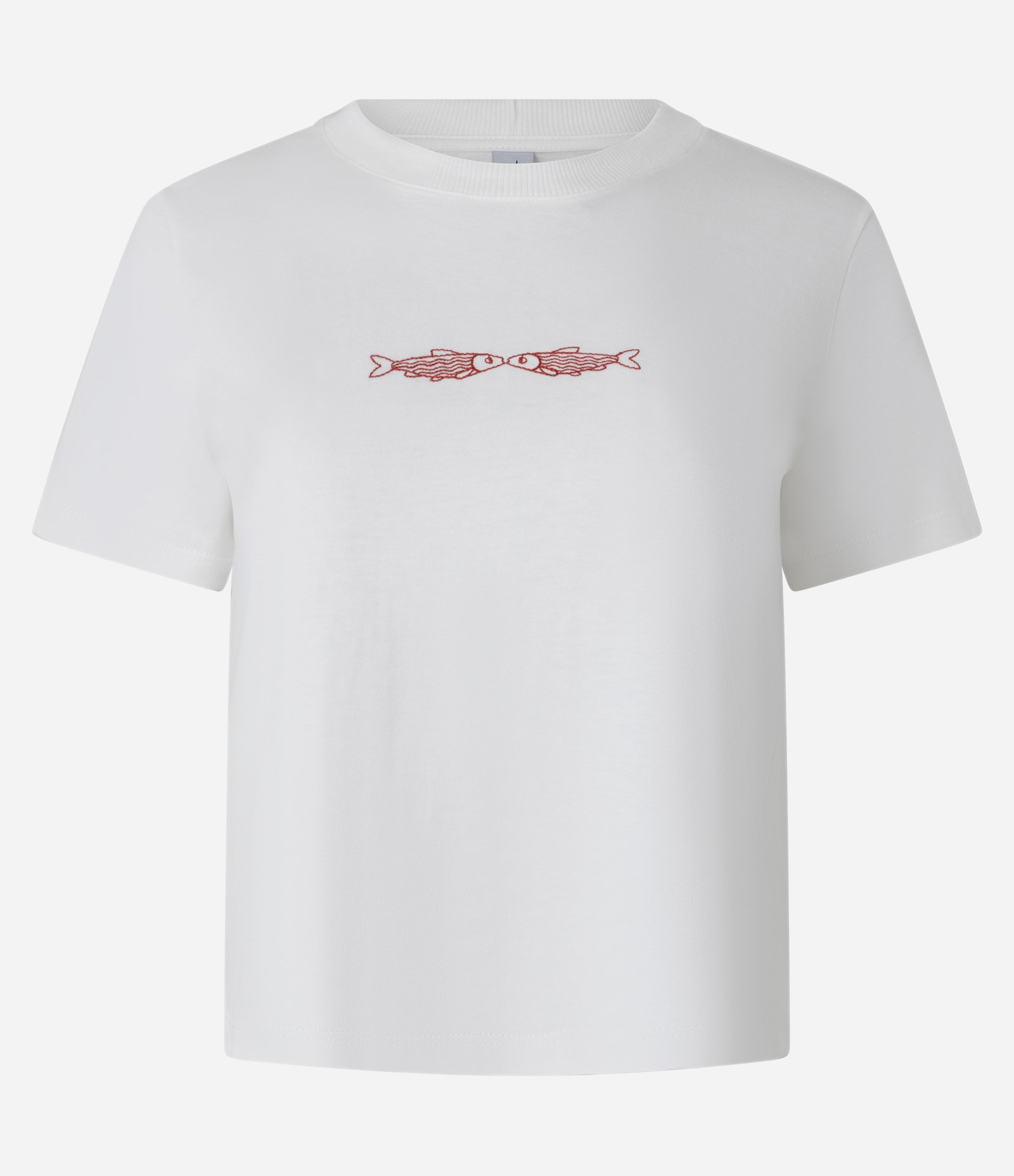 Blusa Baby em Algodão com Estampa Bordada de Peixes Branco 4