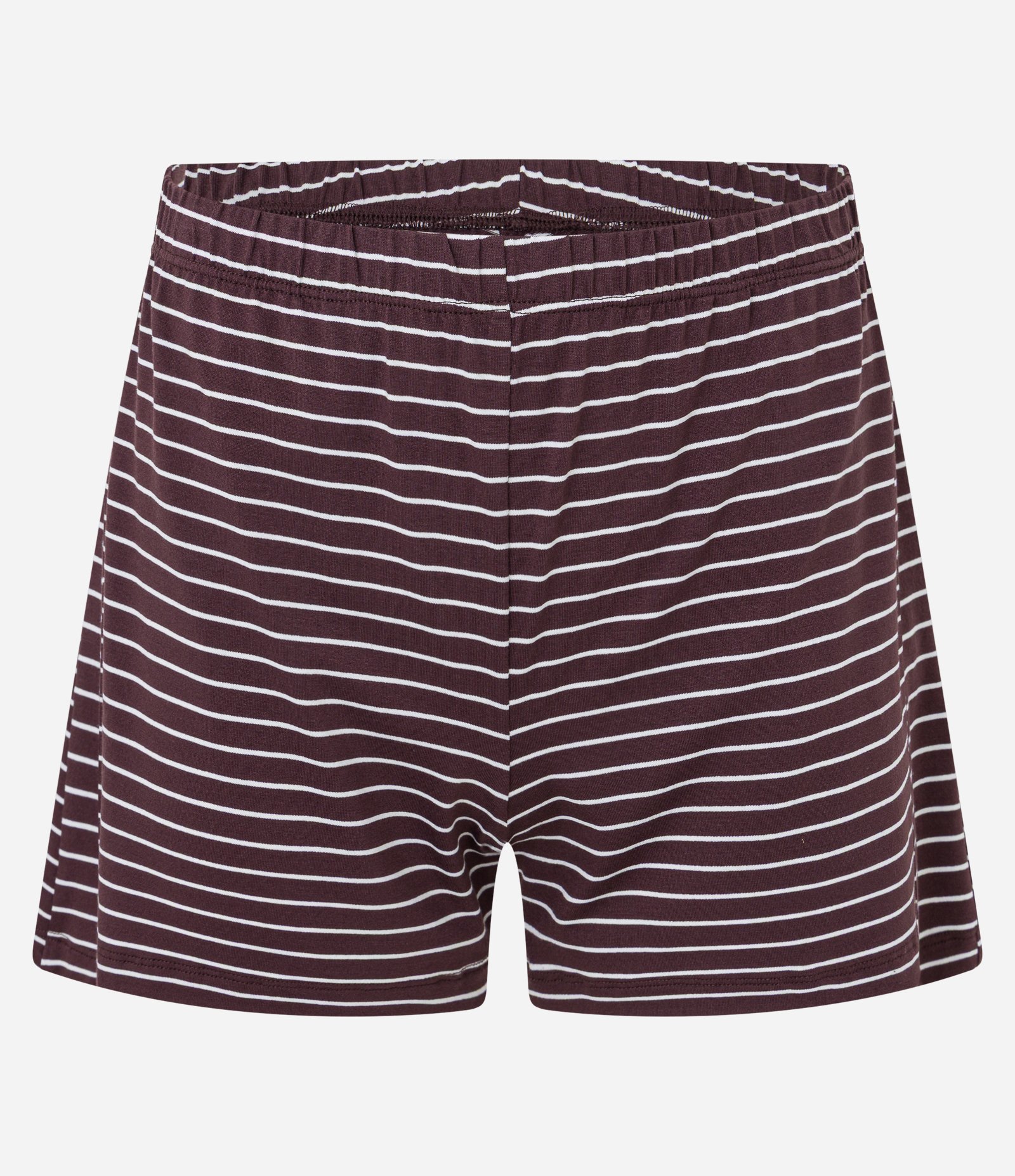 Pijama Short Doll em Viscose com Estampa Listrada e Detalhe de Renda Marrom 6