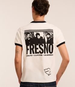 Camiseta Baby Tee em Algodão com Estampa da Banda Fresno