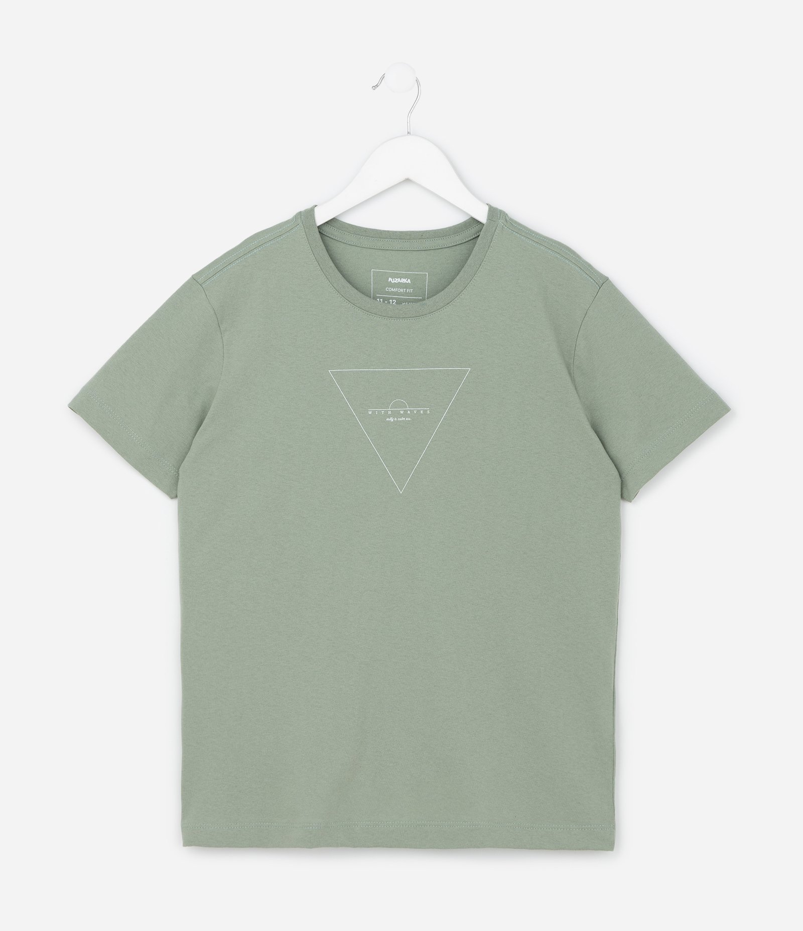 Camiseta Infantil com Estampa Triangulo - Tam 5 a 14 Anos Verde 1