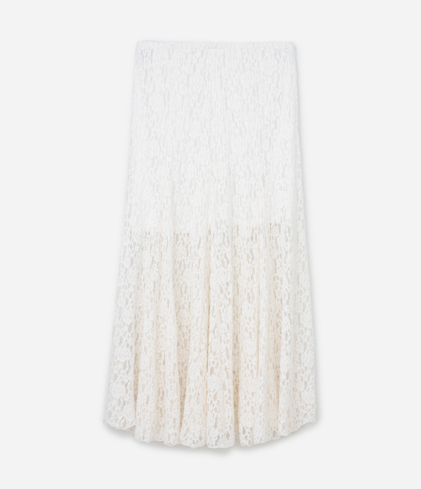 Saia Longa em Renda com Forro Curve & Plus Size Branco 1