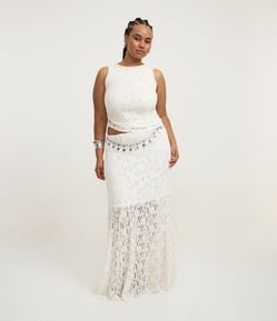Saia Longa em Renda com Forro Curve & Plus Size