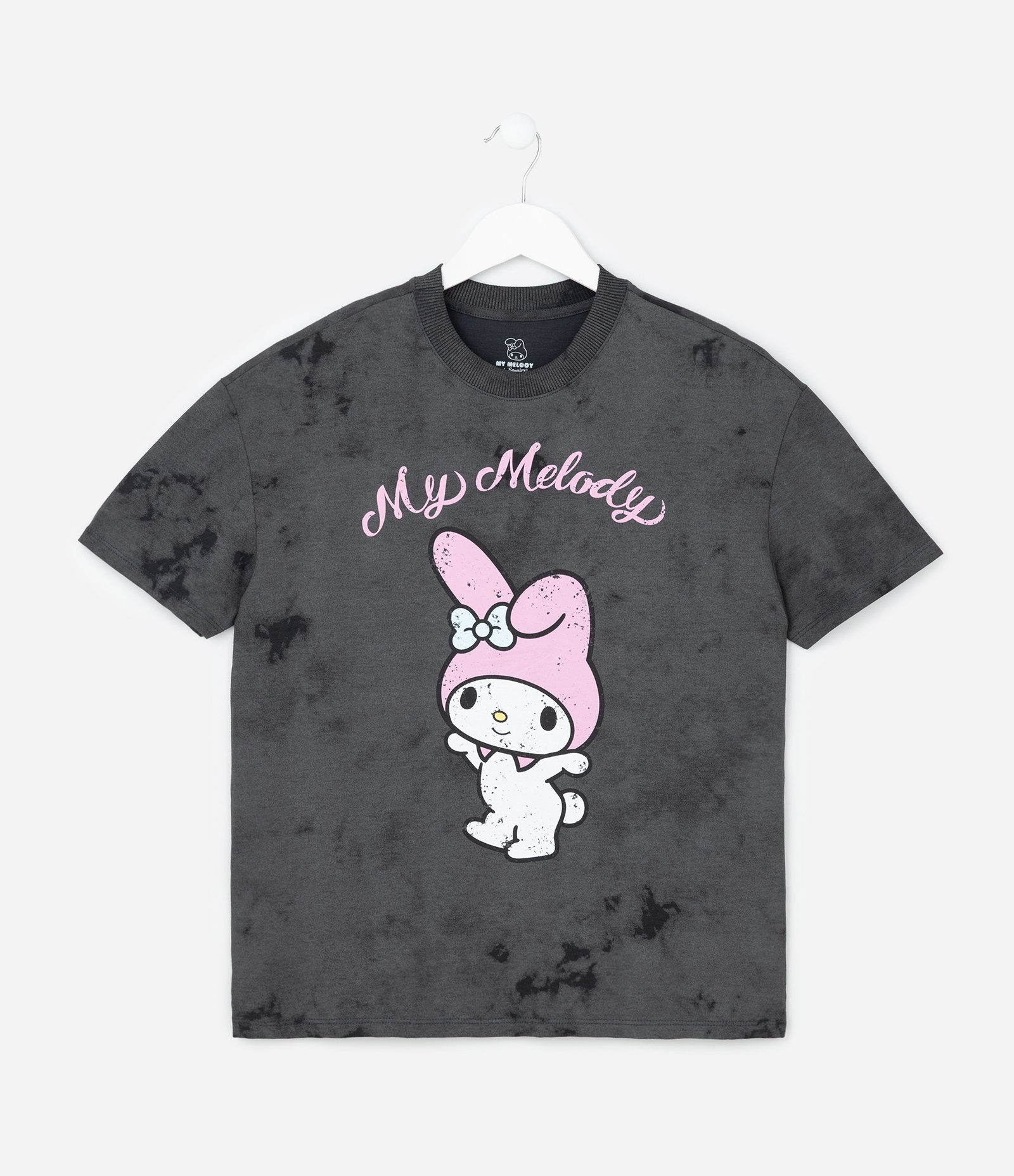 Camiseta Oversized Infantil Marmorizada My Melody - Tam 5 a 14 Anos Cinza 1