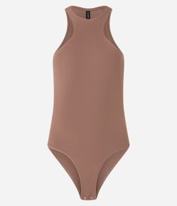 Body em Poliamida com Alça Larga e Gola Diferenciada