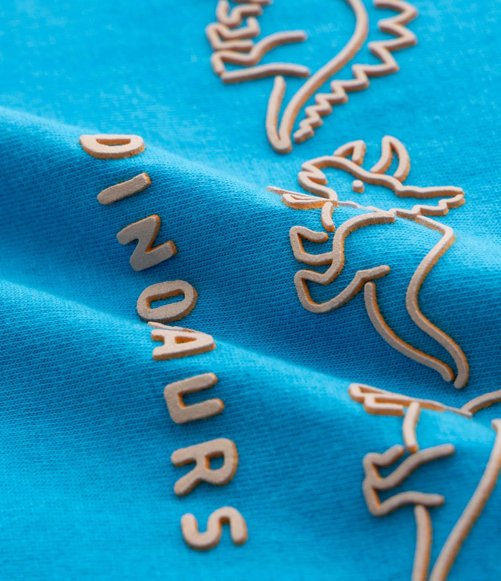 Camiseta Infantil com Estampa Relevo de Dinos - Tam 1 a 6 anos Azul 4