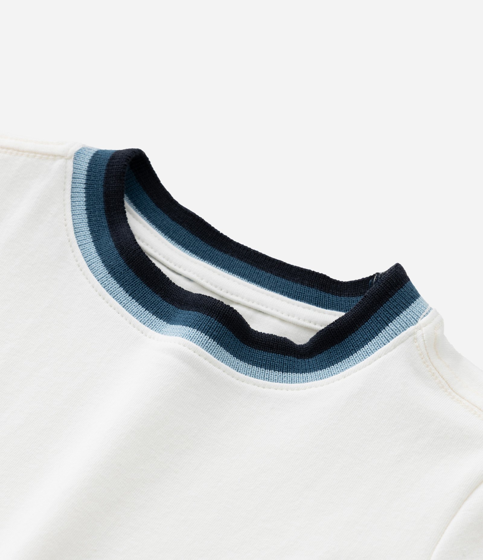 Camiseta Infantil com Viés Contrastante em RIbana - Tam 1 a 6 Anos Branco 5