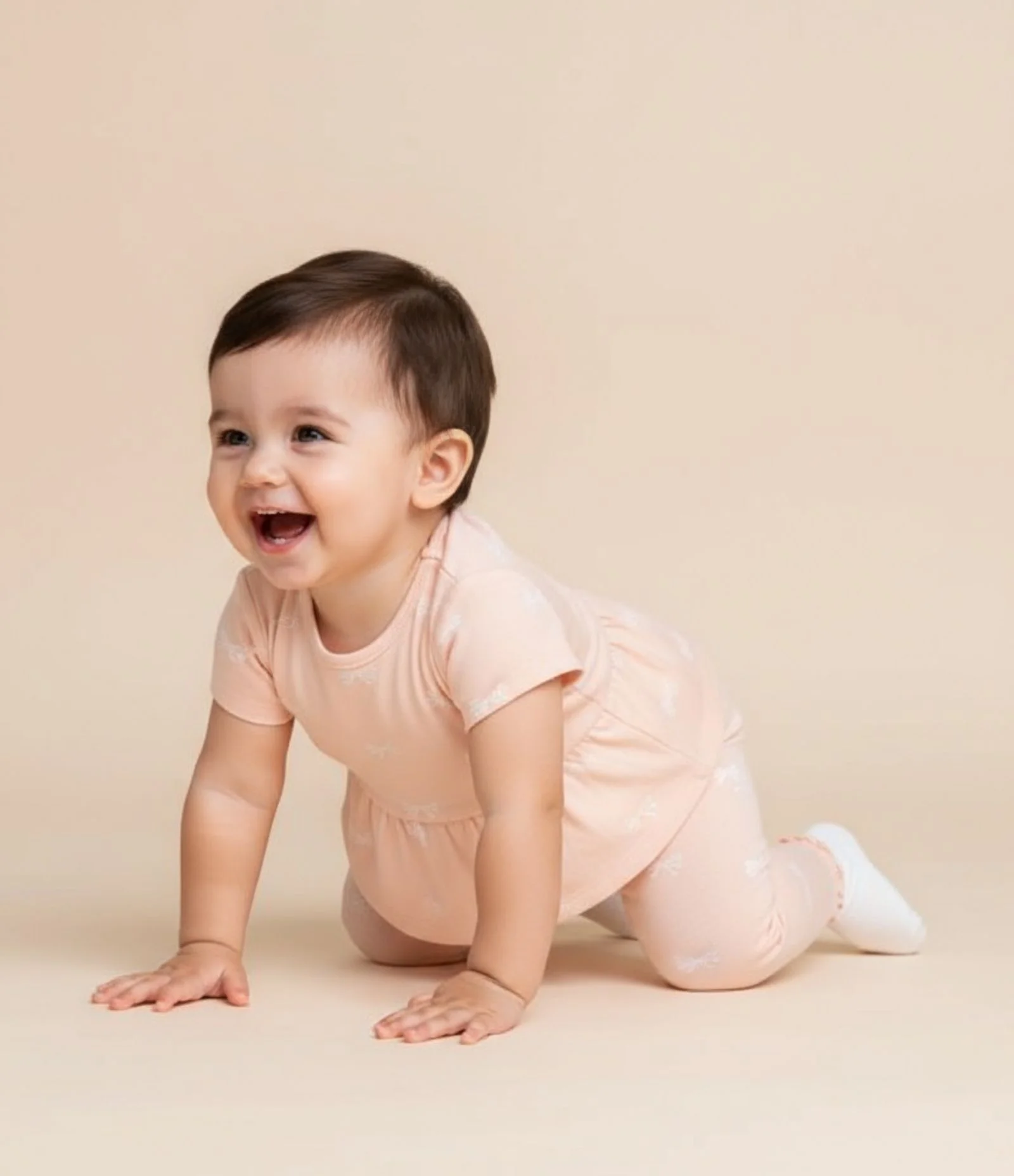 Conjunto Body e Calça com Estampa de Laços - Tam 0 a 18 Meses Laranja 1