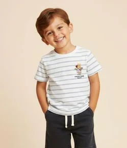 Camiseta Infantil com Bordado Capivara - Tam 1 a 6 Anos
