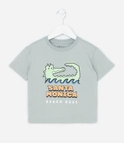Camiseta Infantil com Estampa Jacaré - Tam 1 a 6 Anos