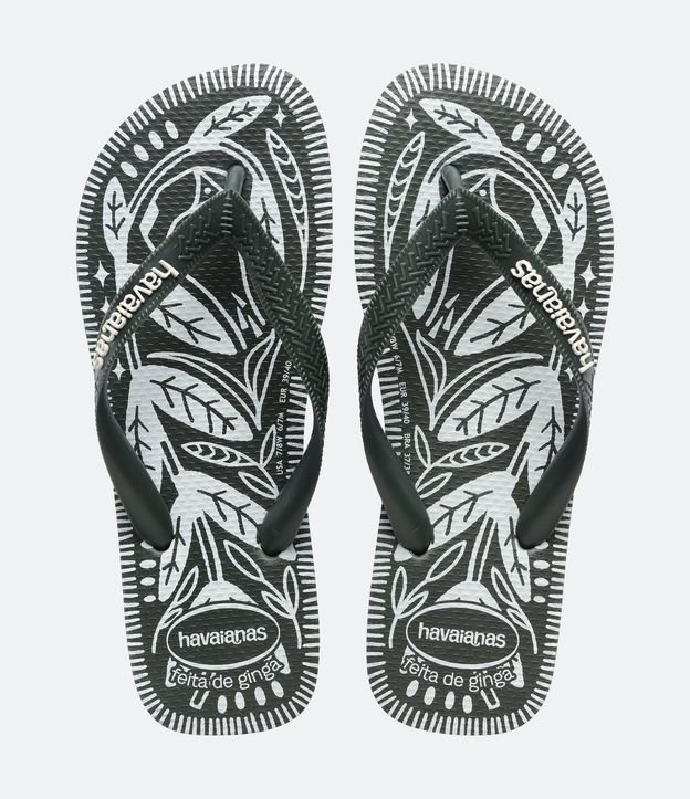 Chinelo de Dedo com Estampa de Folhagem Havainas