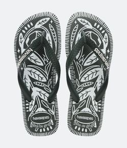 Chinelo de Dedo com Estampa de Folhagem Havainas