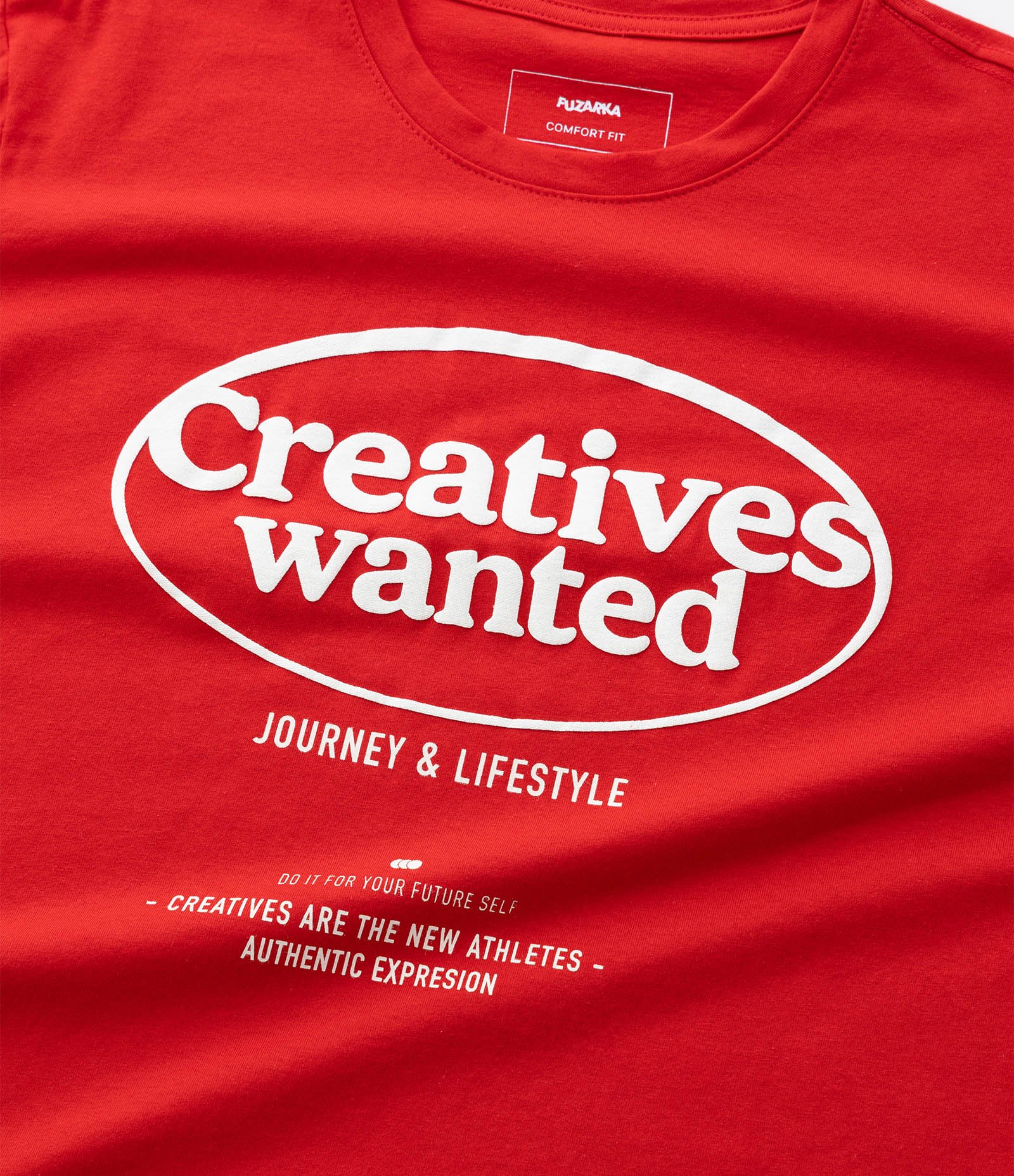 Camiseta Infantil com Lettering Creatives Wanted - Tam 5 a 14 Anos Vermelho 4