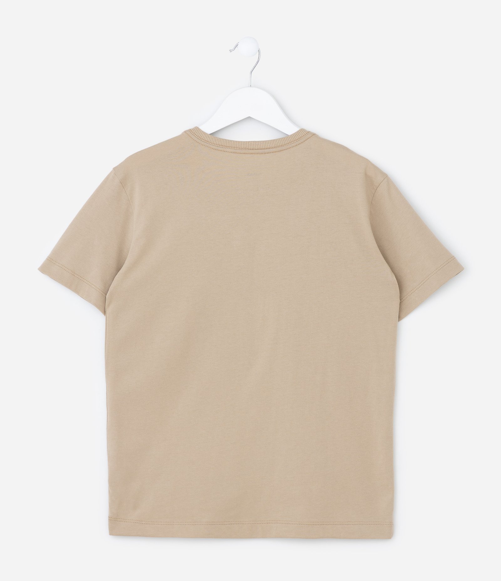 Camiseta Infantil com Estampa Folhagem - Tam 5 a 14  Anos Bege 2