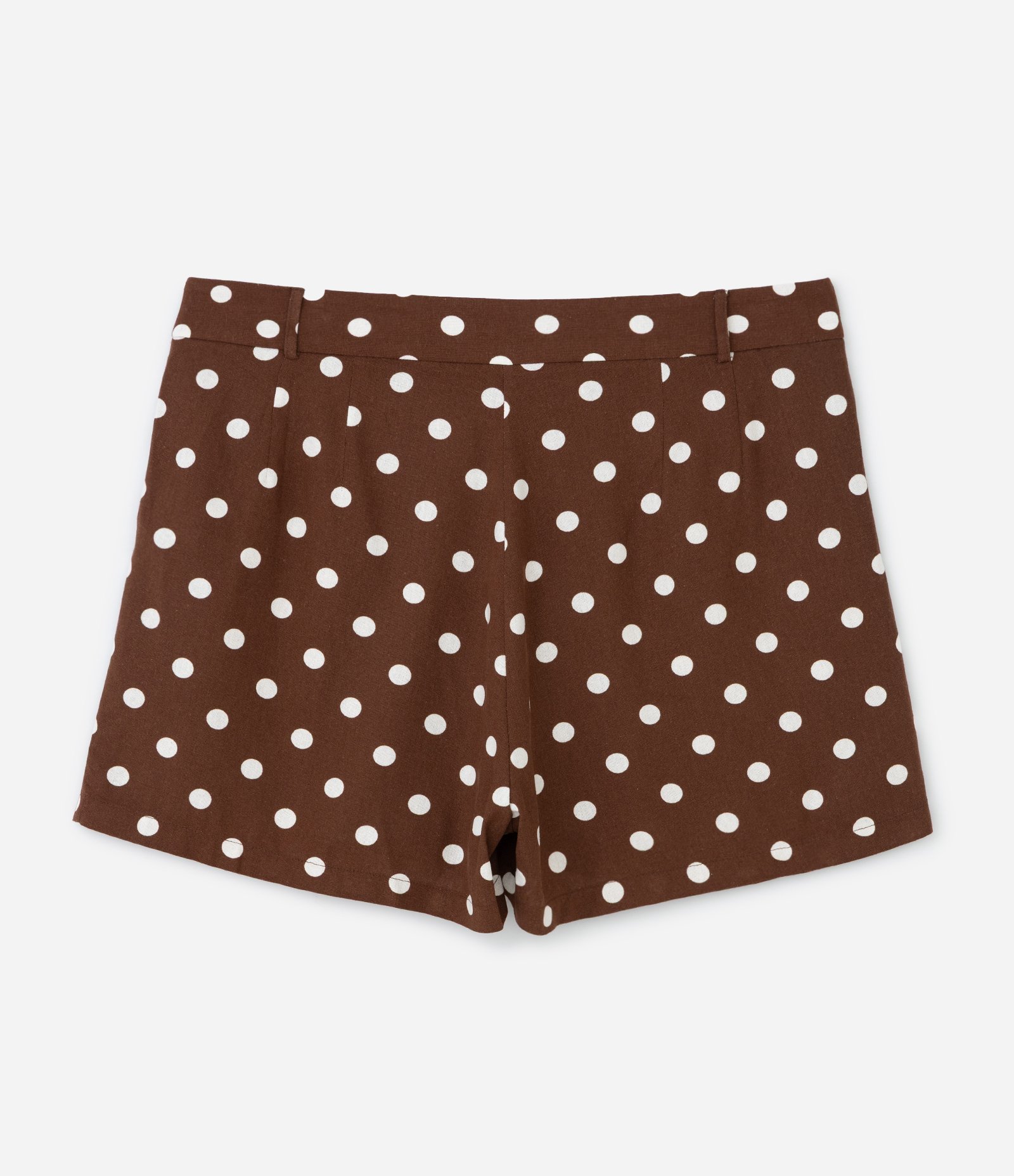 Short em Viscolinho com Estampa Poá Curve & Plus Size Marrom 6