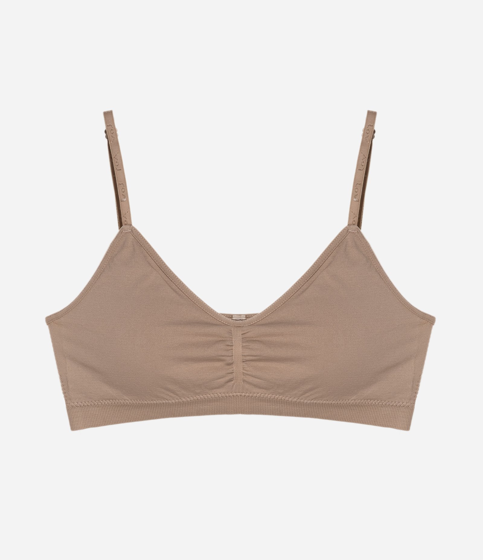 Sutiã Top em Poliamida Seamless com Bojo Removivel Bege 1