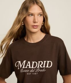 Camiseta em Algodão com Lettering Madrid