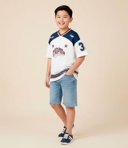 Camiseta Esportiva Infantil com Estampa Futebol Americano - Tam 5 a 14 Anos