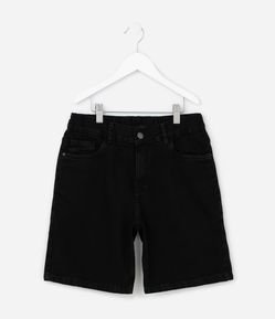 Bermuda Reta Infantil em Jeans com Cós Elástico - Tam 5 a 14 anos