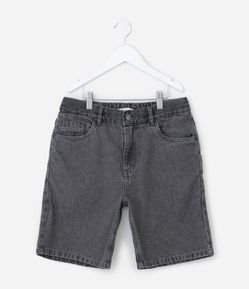 Bermuda Reta Infantil em Jeans com Cós Elástico - Tam 5 a 14 anos