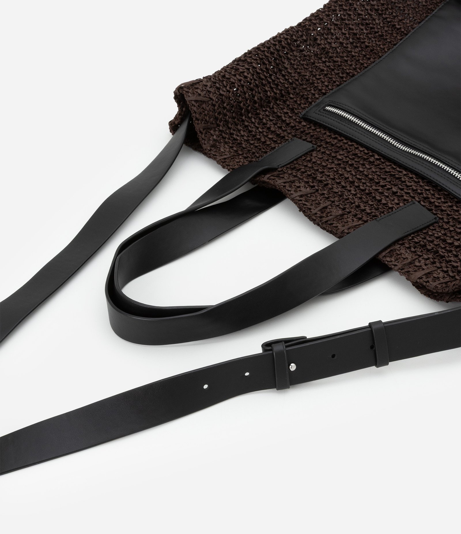 Bolsa Tote em Papel Texturizada com Bolsos Marrom 9