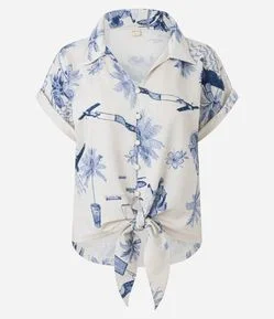 Blusa em Piquet com Estampa Coqueiros