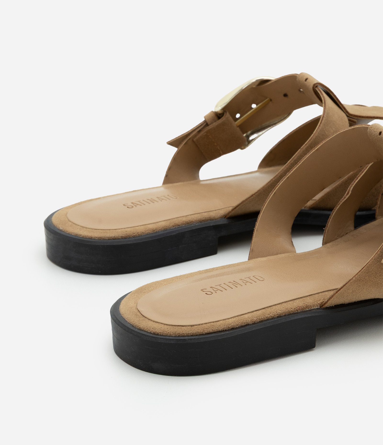 Sandália Rasteira Mule Fisherman Efeito Camurça Marrom 6