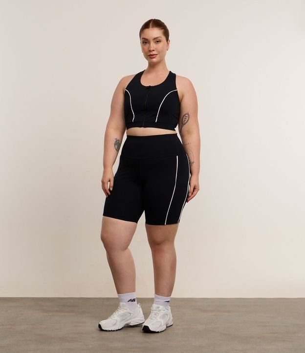 Bermuda Ciclista Firme com Tecnologia Dry e 2 Bolsos Curve e Plus Size