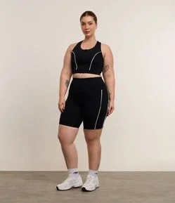 Bermuda Ciclista Firme com Tecnologia Dry e 2 Bolsos Curve e Plus Size