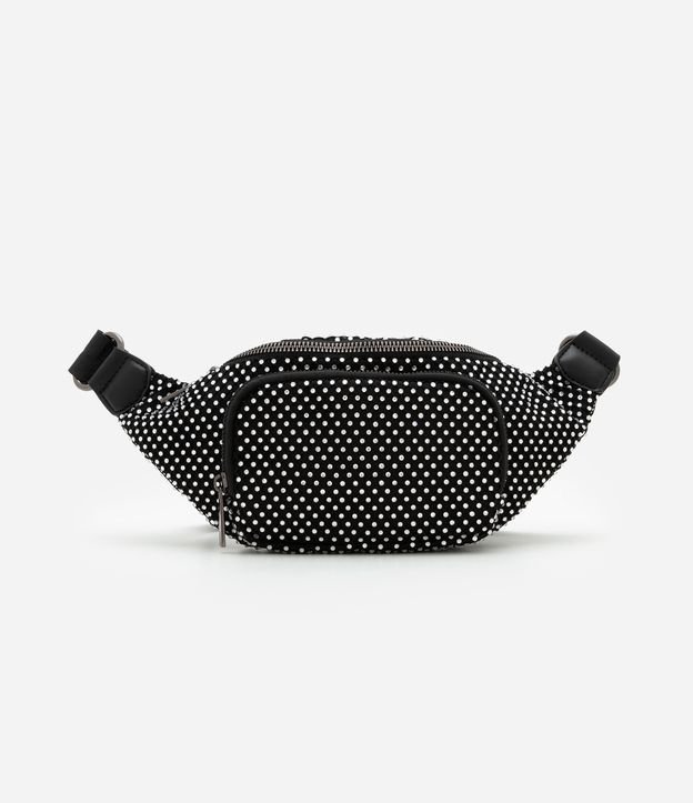 Bolsa Pochete Pequena com Estampa Poá e Bolso Frontal