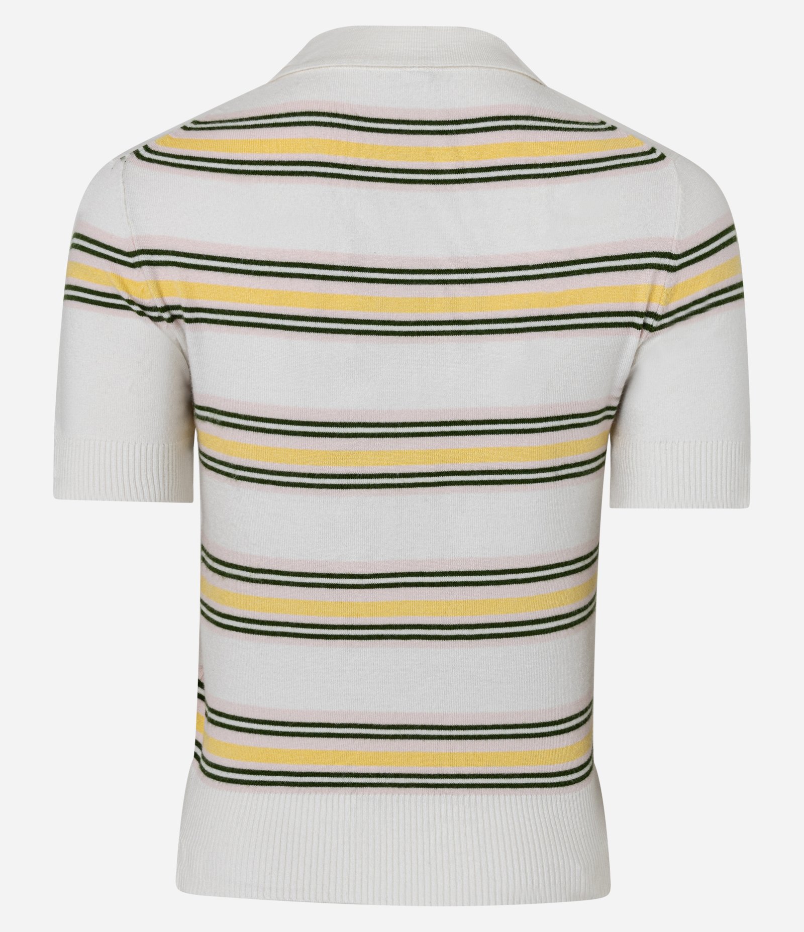 Blusa Polo em Tricô com Listras Branco / Amarelo 3