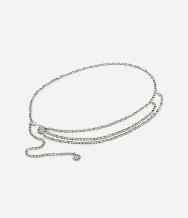 Cinto Corrente Estreito com Pingentes de Medalha