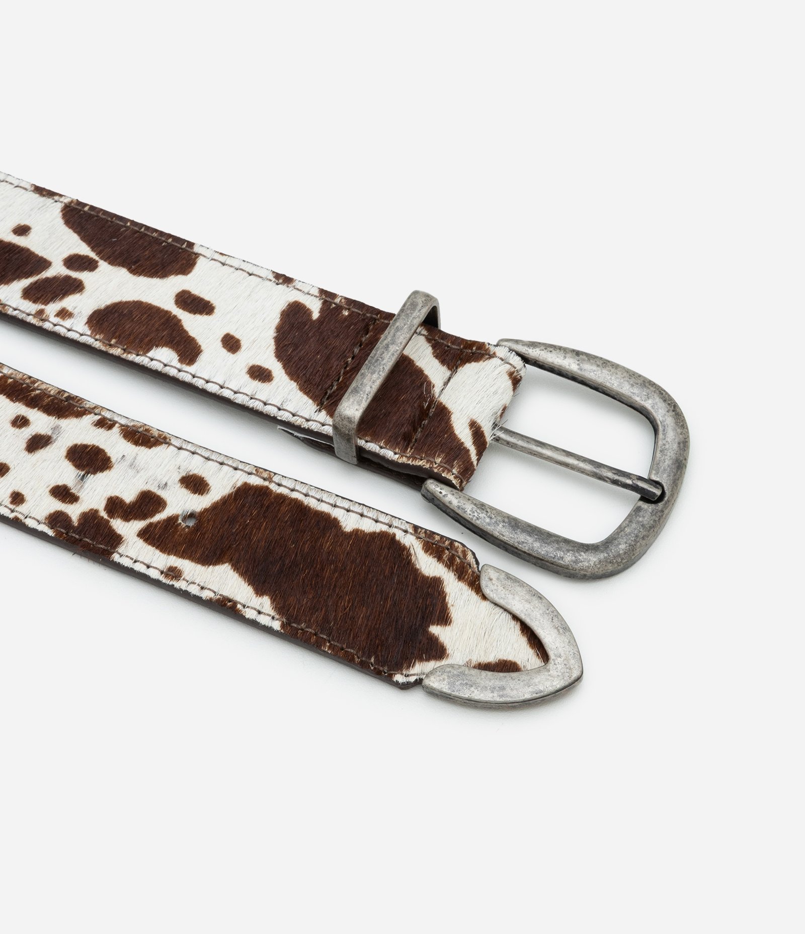 Cinto Western de Couro com Estampa Vaquinha Bicolor 2