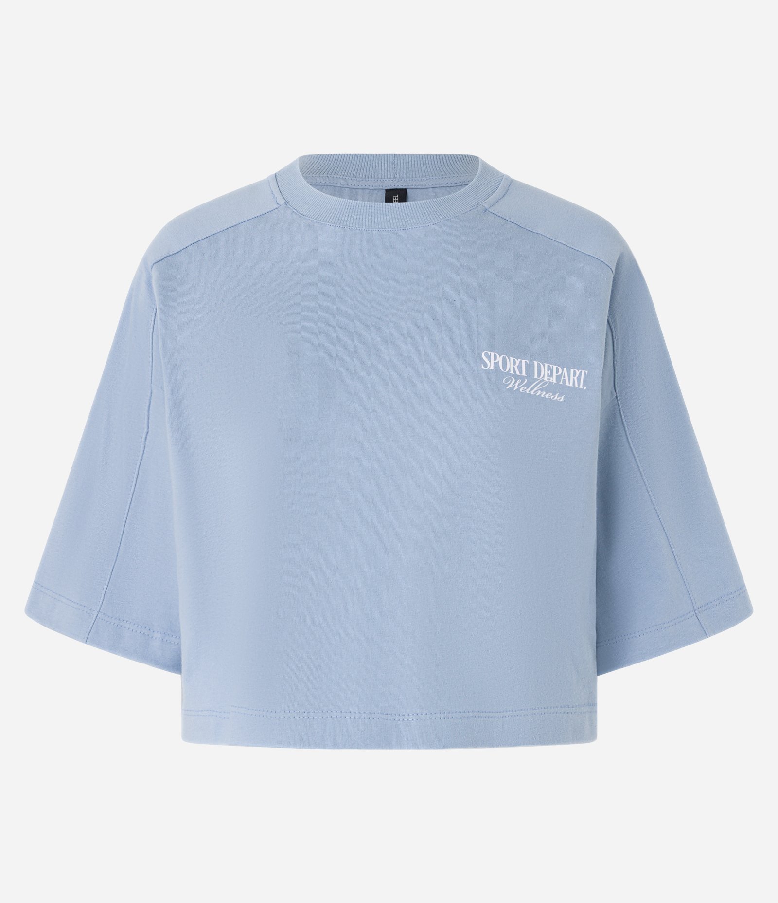 Camiseta Over Curta em Algodão com Lettering Frente e Costas Azul 7