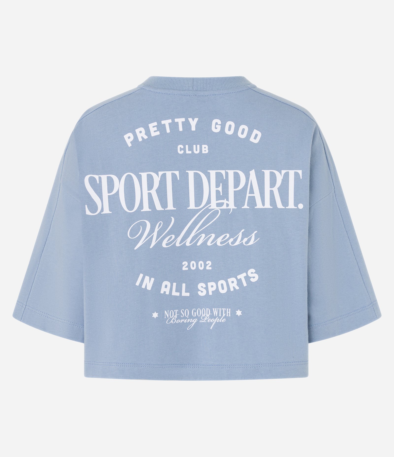 Camiseta Over Curta em Algodão com Lettering Frente e Costas Azul 8