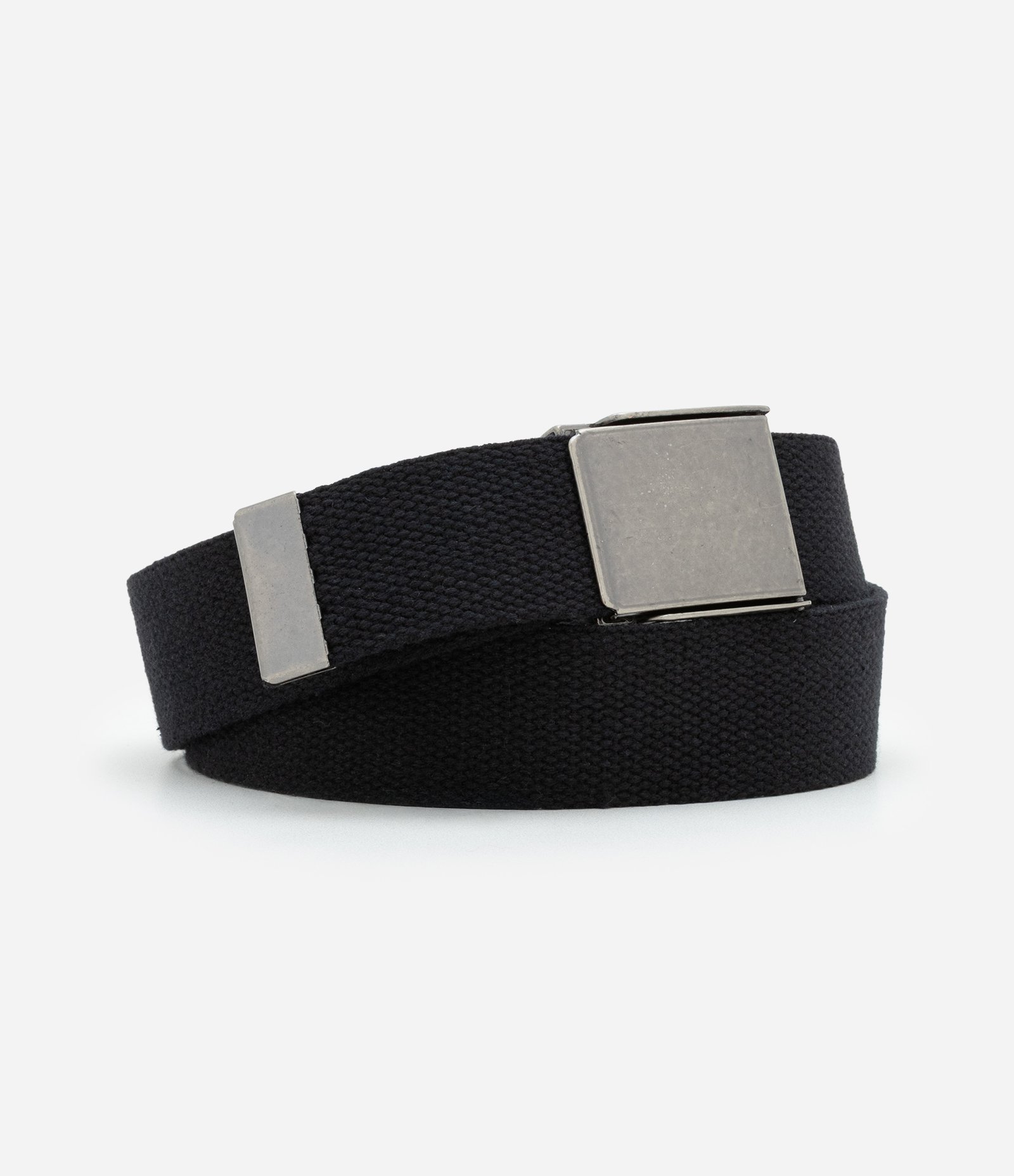 Cinto em Lona de Algodão com Fivela Jacaré Preto 1