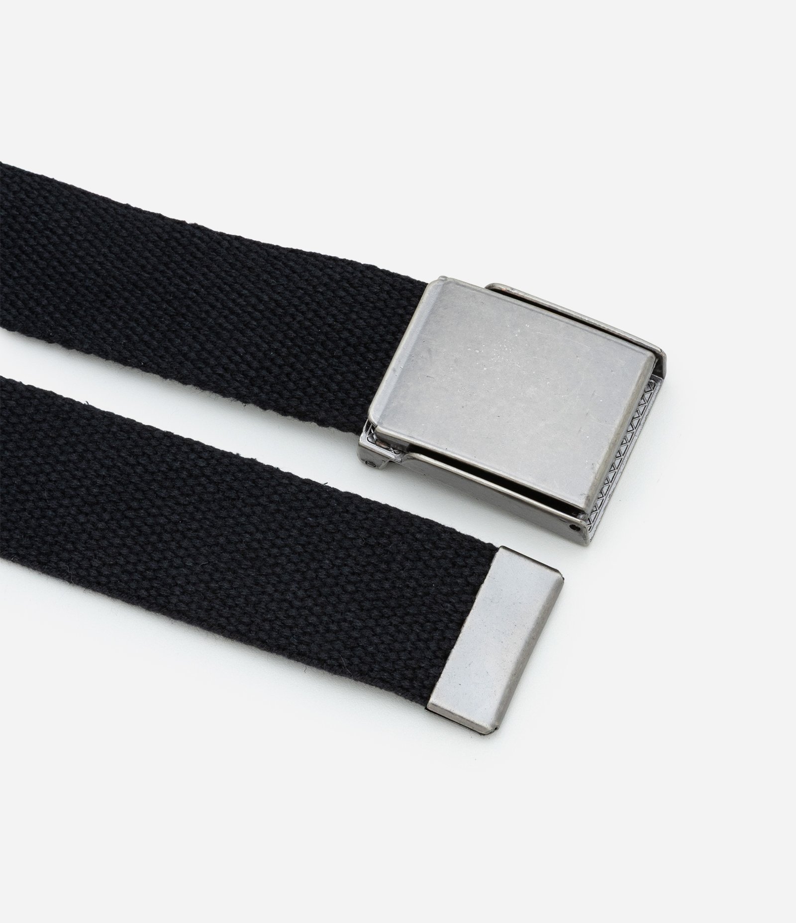 Cinto em Lona de Algodão com Fivela Jacaré Preto 2