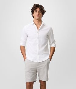 Bermuda Slim em Oxford com Bolso