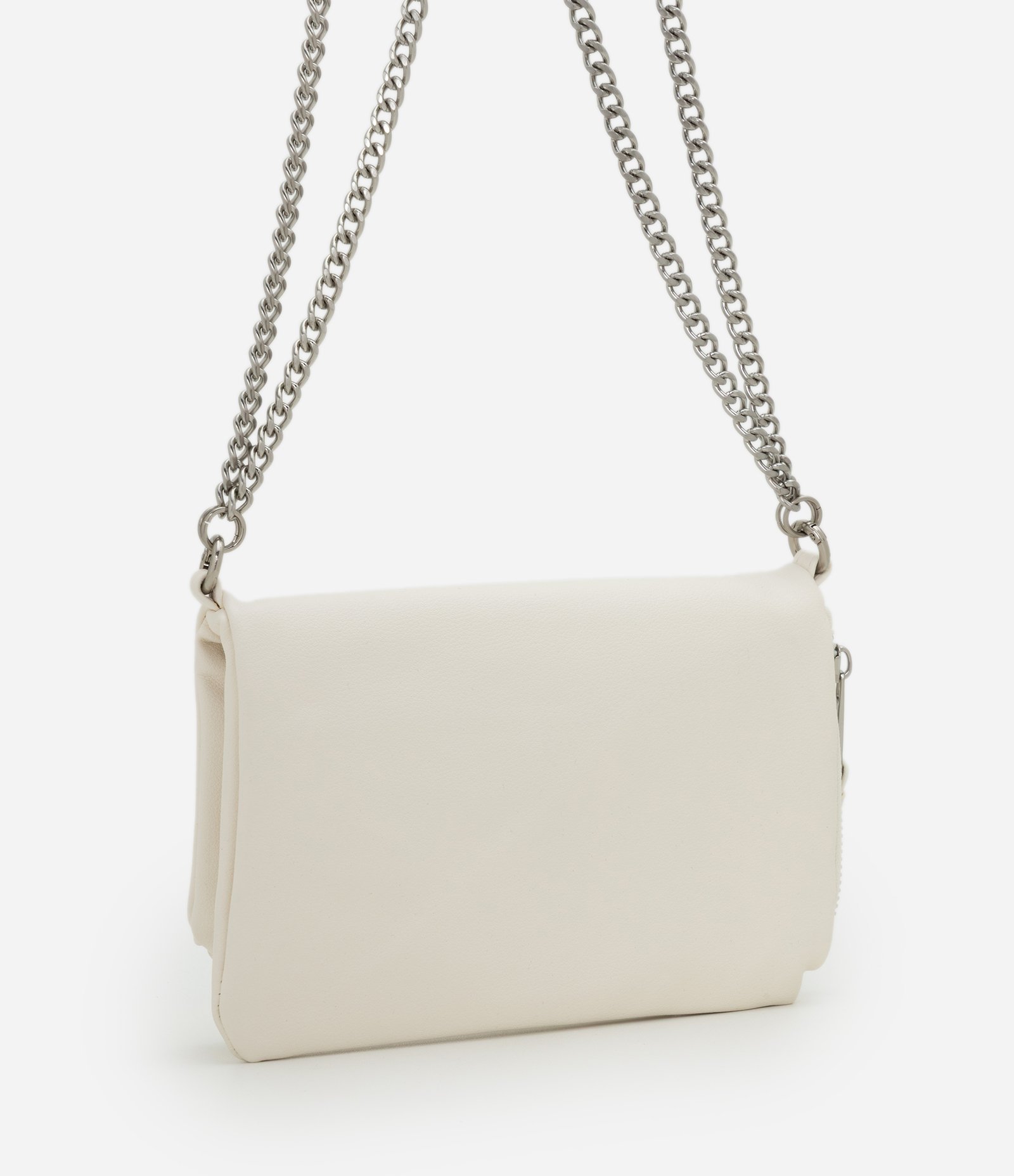 Carteira Envelope Grande em PU com Alças de Corrente Off White 3