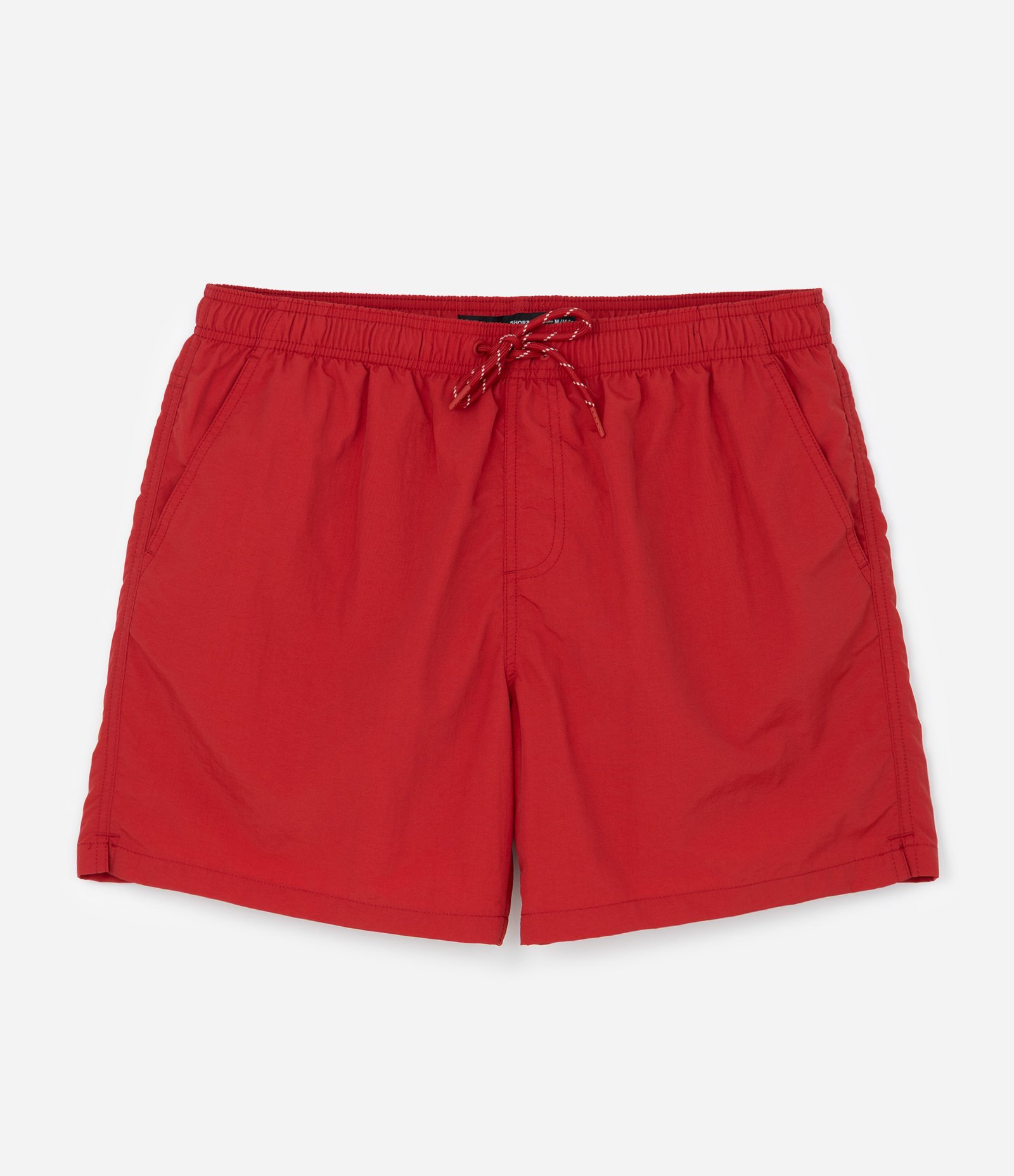 Bermuda de Banho Básica em Microfibra com Cós Elástico e Cordão Vermelho 8