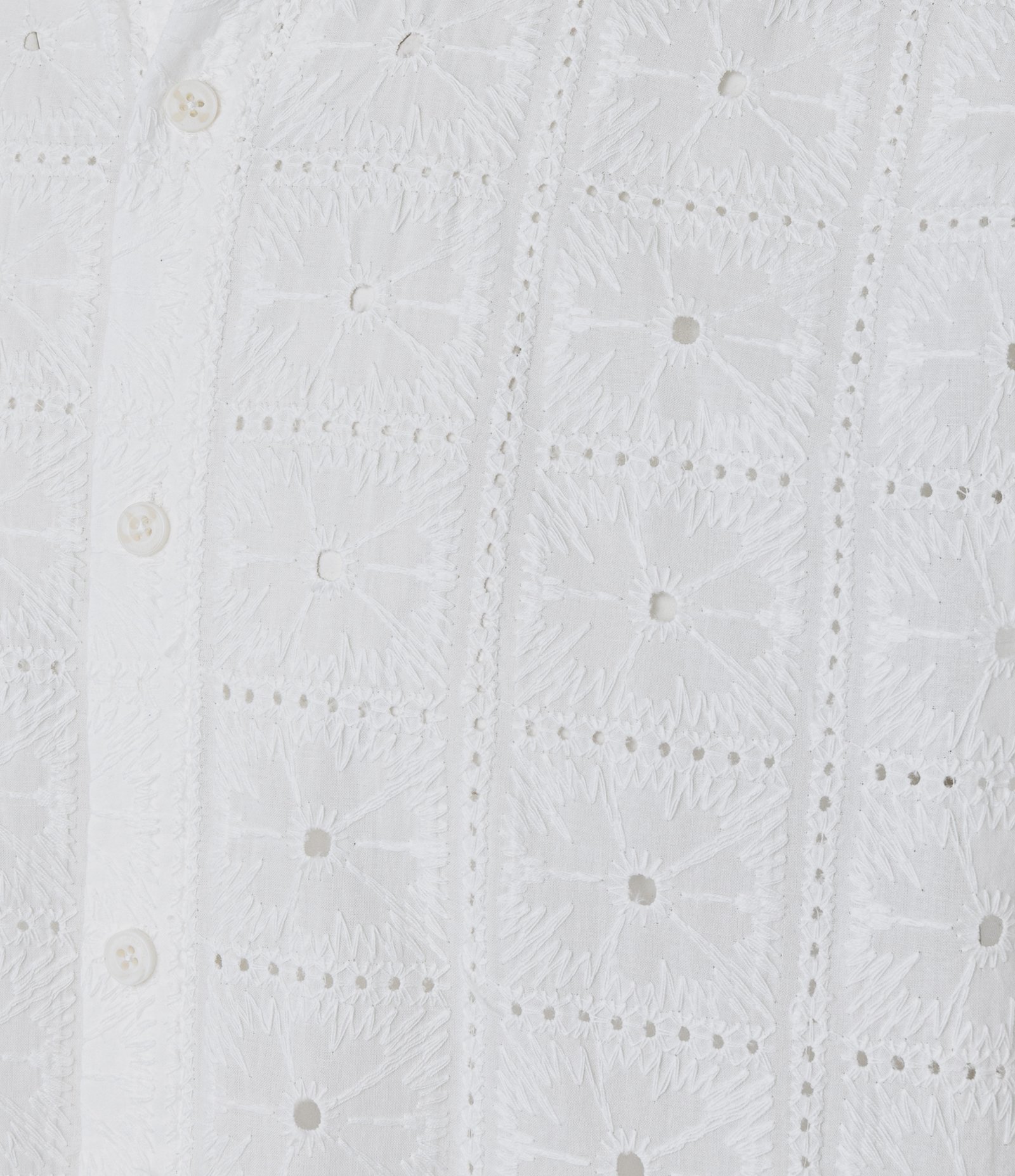 Camisa Regular em Algodão com Bordado de Flores Branco 7