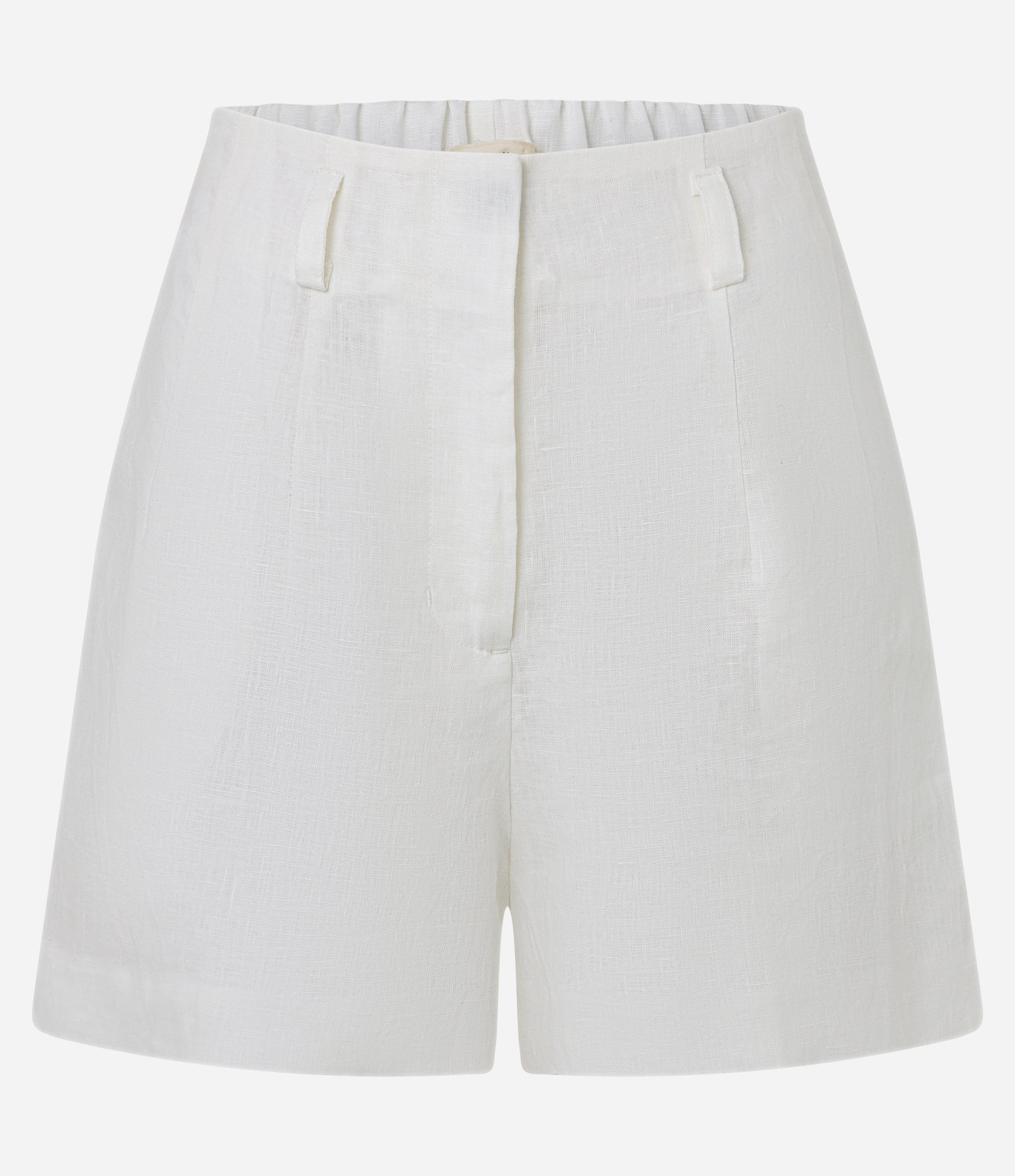 Short Reto Cintura Alta em Linho com Pences e Bolsos Off White 5