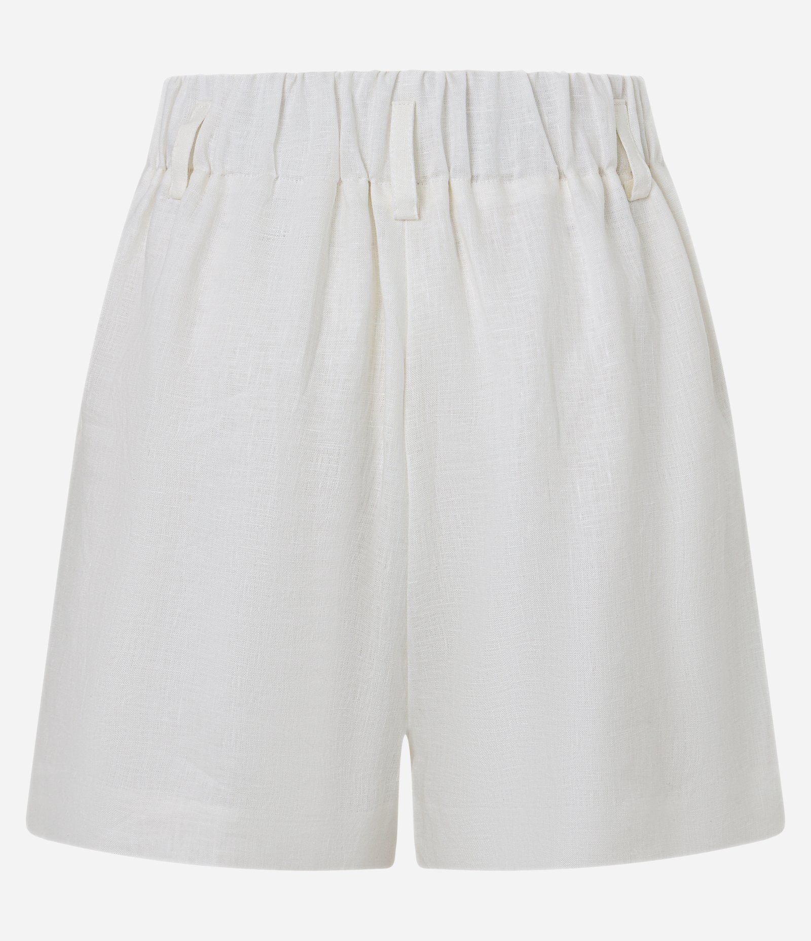 Short Reto Cintura Alta em Linho com Pences e Bolsos Off White 6