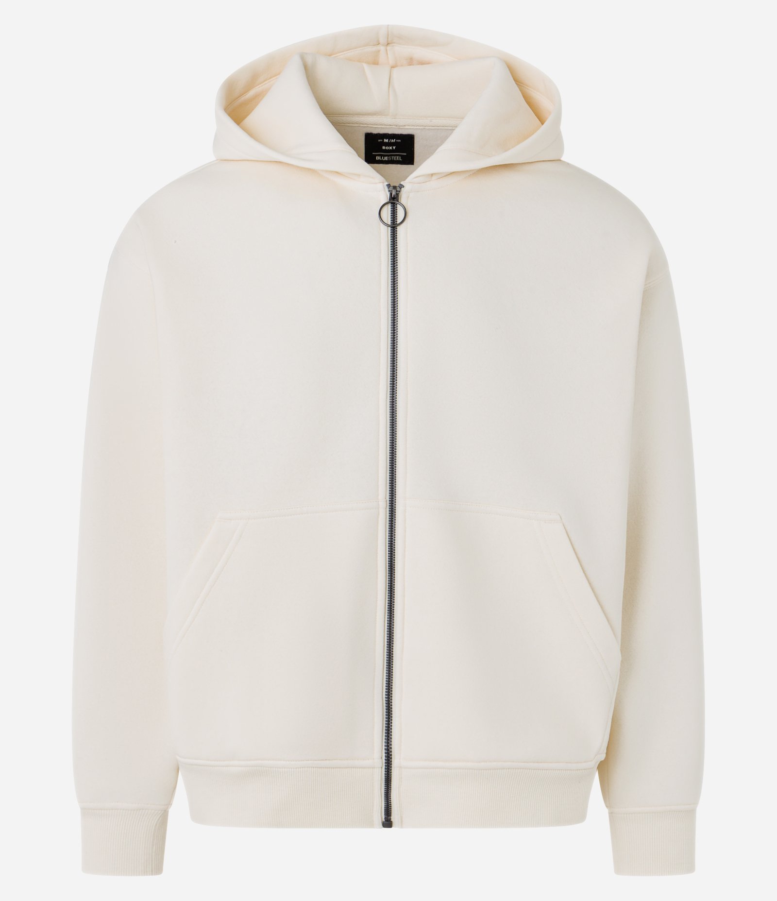 Casaco Boxy em Moletom com Felpa Liso Bege 1