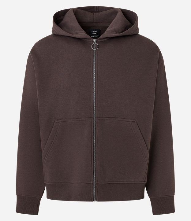 Casaco Boxy em Moletom com Felpa Liso