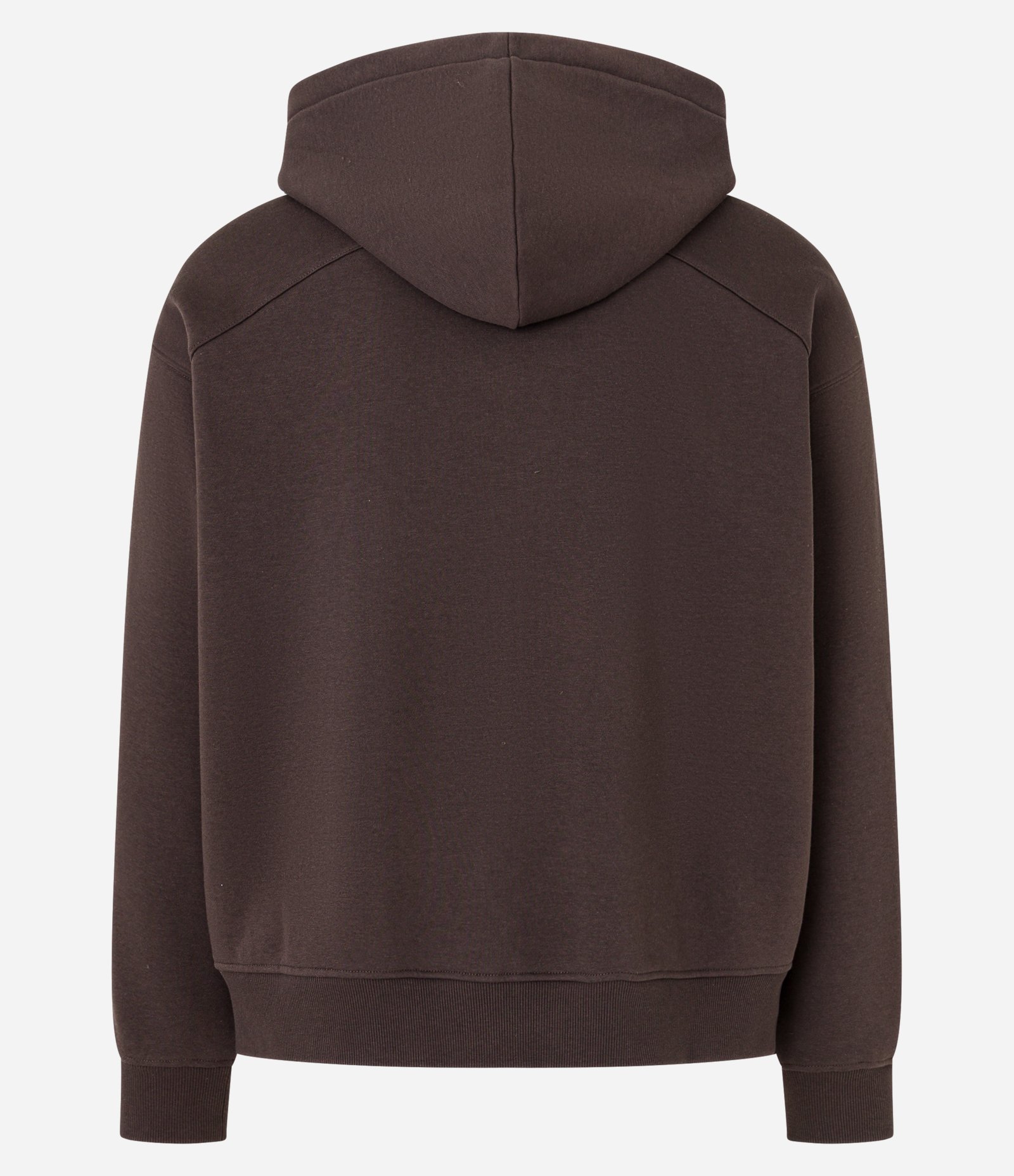 Casaco Boxy em Moletom com Felpa Liso Marrom 2