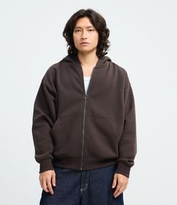 Casaco Boxy em Moletom com Felpa Liso