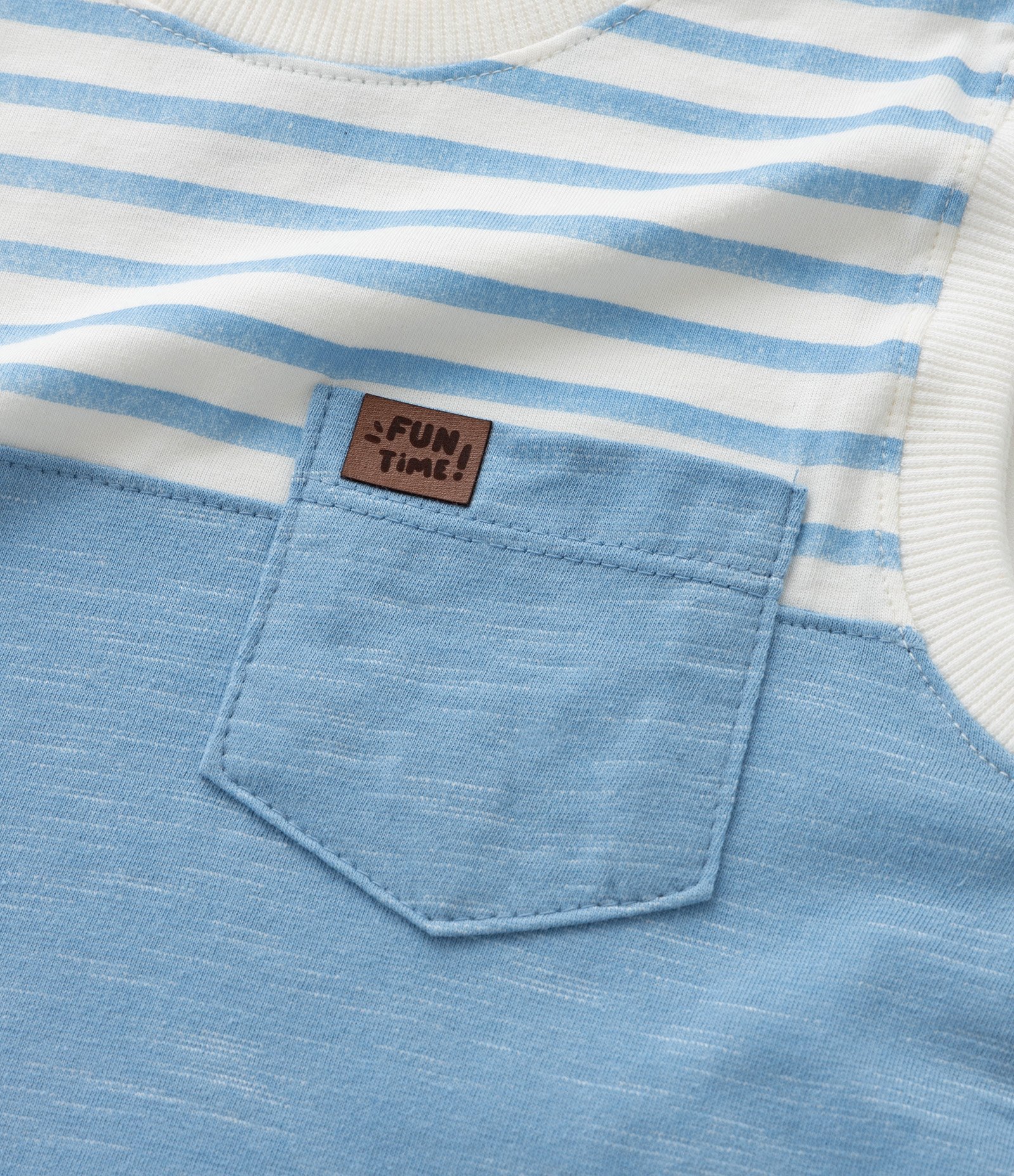 Regata Infantil com Bolsinho e Estampa Listras - Tam 1 a 6 Anos Azul/Branco 5