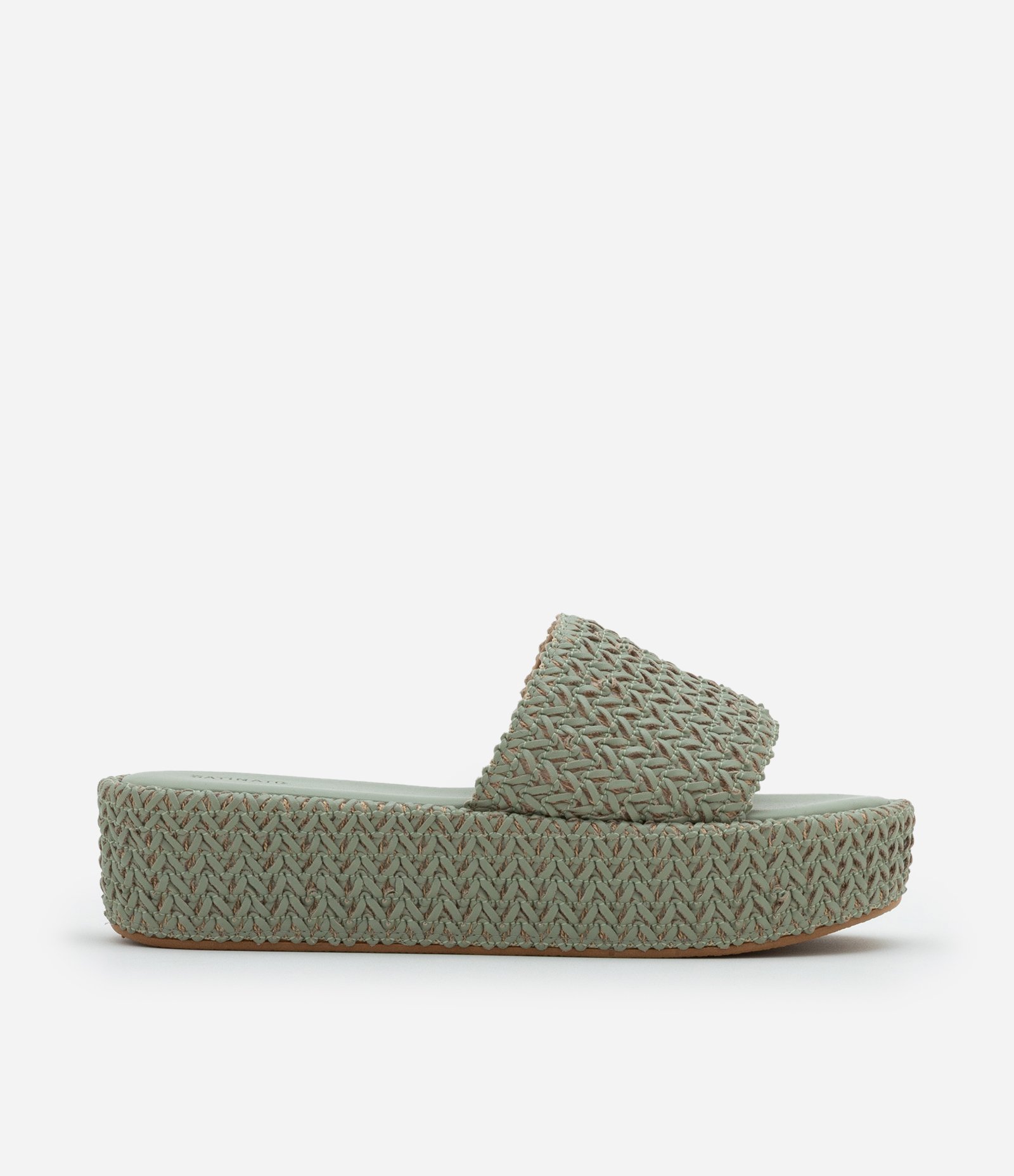 Sandália Flatform com Tressê Verde 1