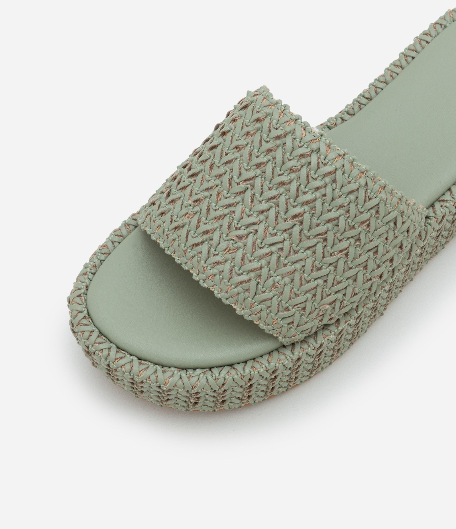 Sandália Flatform com Tressê Verde 3