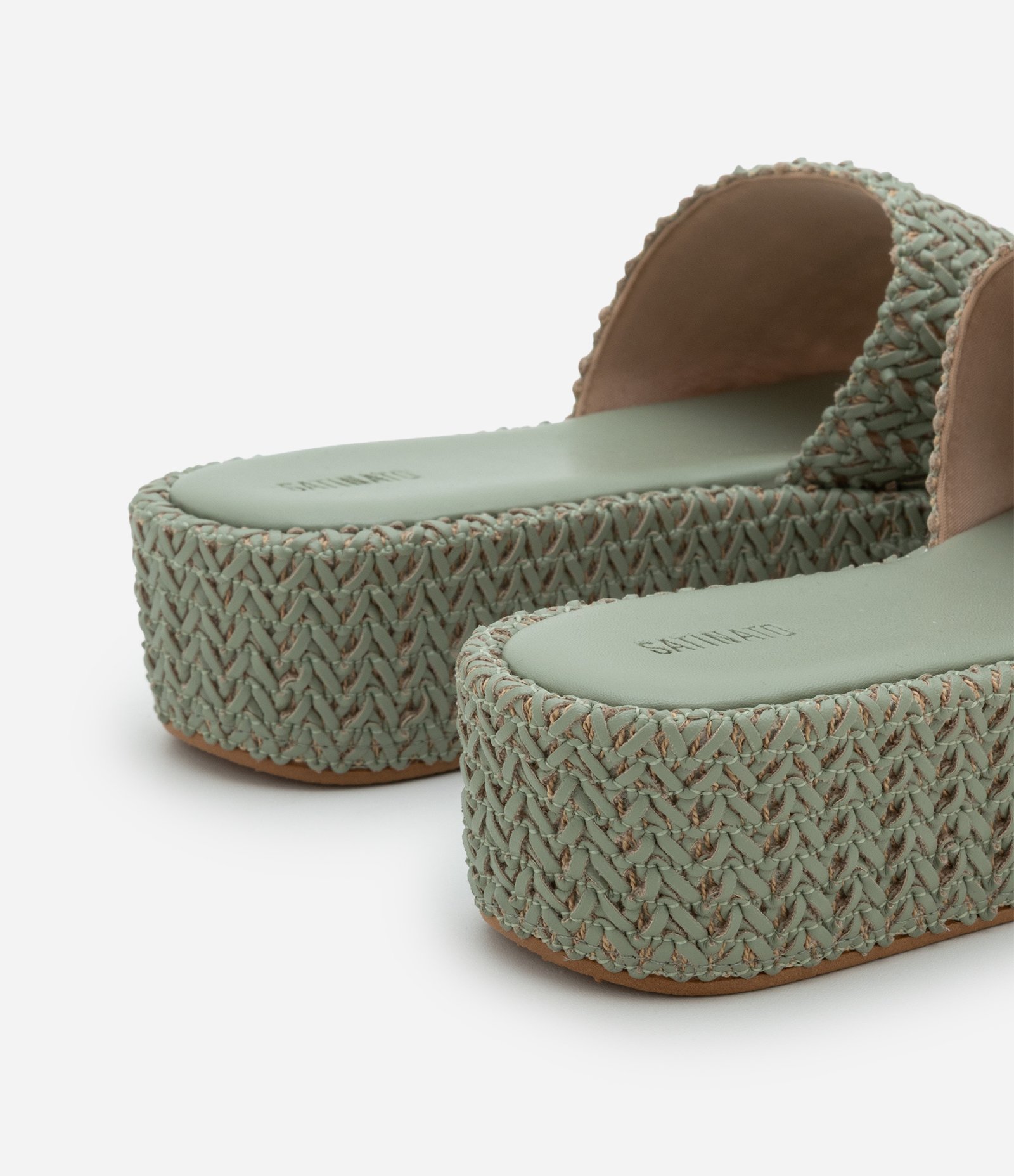 Sandália Flatform com Tressê Verde 5